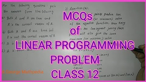 MCQs of Linear Programming problems-CBSE 12 th std Mathematics in tamil