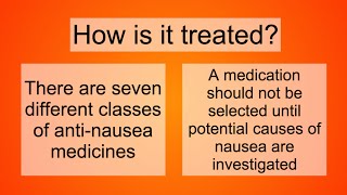 Nausea and Vomiting: what is it? who gets it? how do we prevent or treat it?