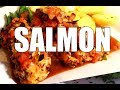 HOW TO COOK SALMON IN THE OVEN - ( SIMPLE OVEN BAKED SALMON )| Chef Ricardo Cooking