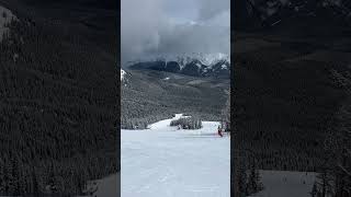 Back View of a Skier Going down a Snowy Hill #ski