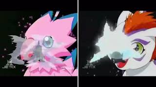 Hawkmon and Armadillomon Armor Digivolution