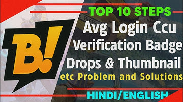 Booyah Streamer Program Tips and Tricks | Verification Badge | Avg Login CCU | Drops/Thumbnail etc