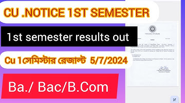 CU semester result date 2024 | CCF semester 1 result date | 2nd semester exam date