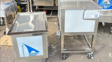 2 MẪU THÙNG ĐÁ INOX 304: MẪU ÂM QUẦY VÀ MẪU CHÂN BÁNH XE DI CHUYỂN SX BỞI INOX ĐỒNG TIẾN HCM.