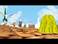 Paint Animals Gorilla Cow Lion Elephant Dinosaurs Fountain Crossing Animal Cartoon