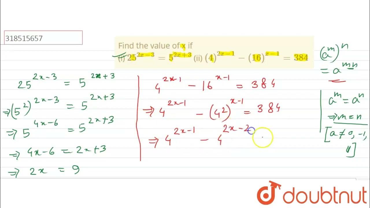 find-the-value-of-x-if-i-25-2x-3-5-2x-3-ii-4-2x-1