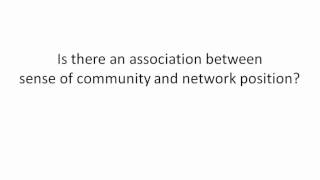 Week 4: Social Network Analysis and Sense of Community