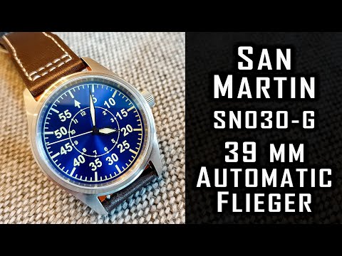 San Martin automatic flieger SN030-G Sapphire+NH35A+316L+200m WR  #233 #Sanmartinwatch #gedmislaguna