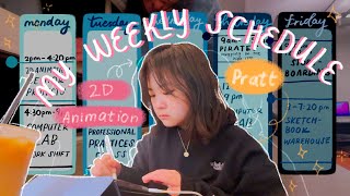 my 2d animation student weekly schedule at pratt institute