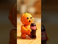 Tiny Orange Baby Drinks Coke! 🍊🥤 ASMR Sculpture Magic #miniature #ASMR #arttoy