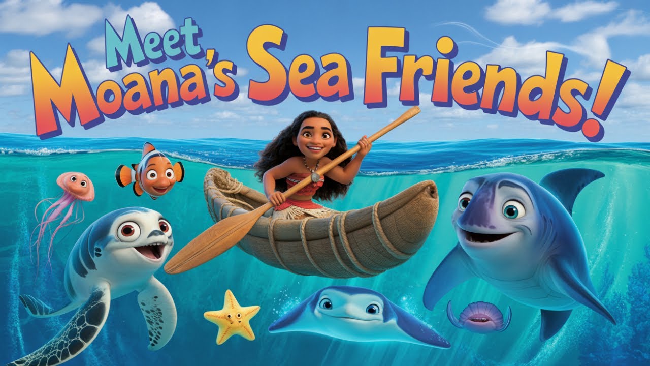 Moana's EPIC Underwater Friends Adventure! Learn sea animals 