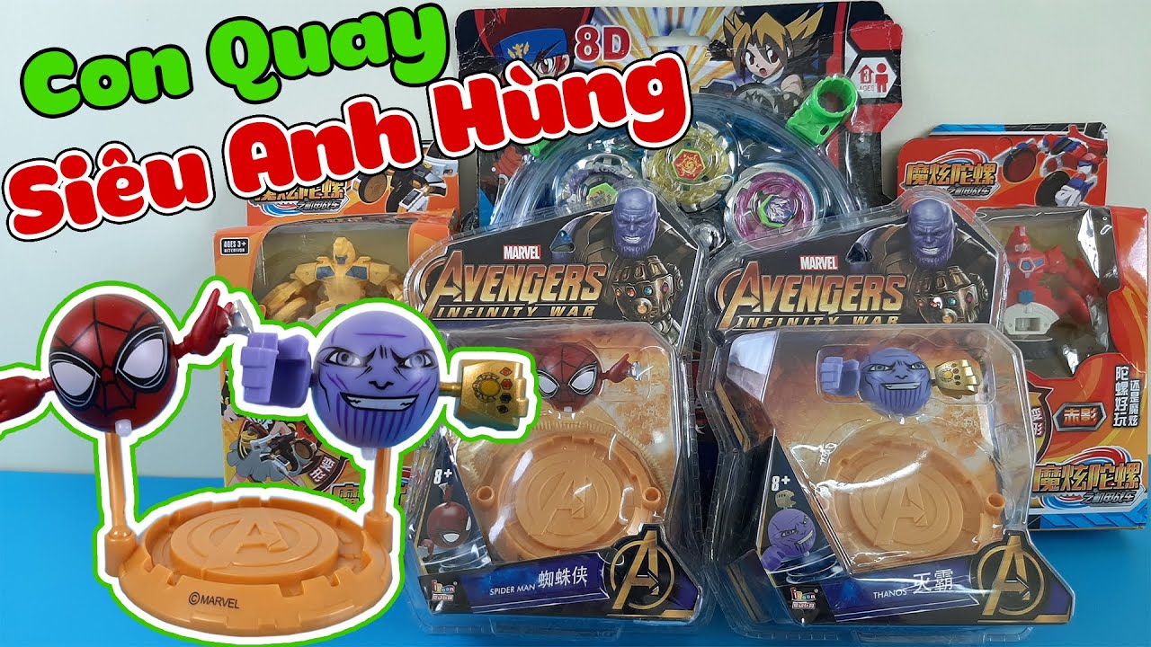 ⁣Đồ Chơi Bộ Sưu Tập Con Quay Mới Lạ - Con Quay Siêu Anh Hùng Người Nhện Và Thanos