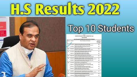 hs result 2022 assam//H.S top 10 Student list
