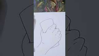 How To Draw Glass Holding Hand Drawing | Hand Drawing | Glass Holding Hand Drawing #shorts