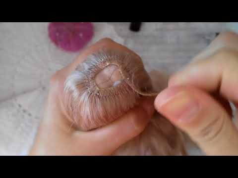 Как наклеить волосы текстильной кукле
