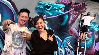 Her First Time Painting in 11 Years! Epic Mural Collab
