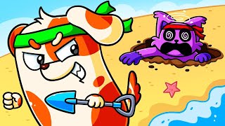 Rainbow Friends x Catnap | BEACH CHALLENGE: Hoo Doo CAUSES TROUBLE Again! | Hoo Doo Animation