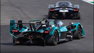 Aston Martin Valkyries singing at Monza; AMR Pro, unrestricted LM, Road-car *Unleashed program 2026*