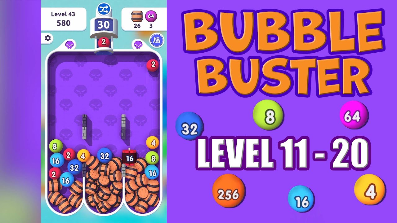Bubble Buster 2048 - Level 11 - 20 | Mobile Gameplay/Walkthrough (Android & iOS)