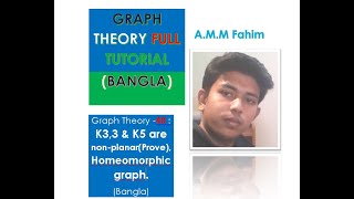 Graph Theory -40 :  K3,3  &amp;  K5 are non-planar(Prove), Homeomorphic graph.        (Bangla)