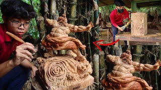 Wood Carving - ONE PIECE: Jinbei - Knight of the Sea - Amazing skills techniques woodworking