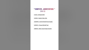 Top 50 computer Abbreviations for Exams and interviews (Part 3) #newshorts#viralshorts