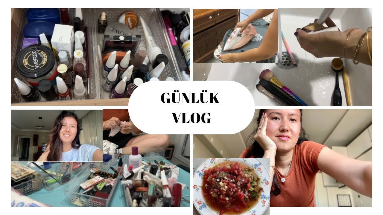 Tatil hazırlıkları/ makyaj organizerimi düzenledim, saçlarımı boyadım , ütü yapmayı hiç sevmiyorum .