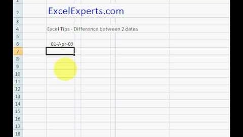 ExcelExperts.com - Excel Tips - Difference between 2 dates