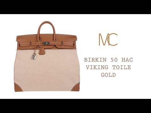 Hermes HAC 50 Criss Cross Toile Gold Evercolor / Palladium Birkin Bag –  Mightychic