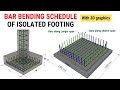 Bar bending schedule of single mesh isolated footing  bbs of footing  civil tutor bbs footings