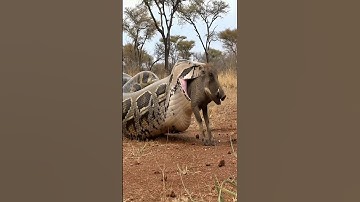 Will the python manage to swallow the warthog? 🐍🐗😨❓ 비단뱀은 혹멧돼지를 삼킬 수 있을까? #python #warthog #rescue