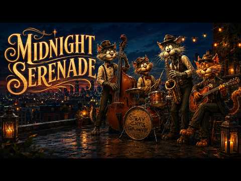 Midnight Serenade | Slow Cat Jazz & Baritone Sax for Night Relaxation