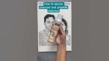 How to secure charcoal & graphite drawing & sketches || cameline fixative spray for charcoal sketch