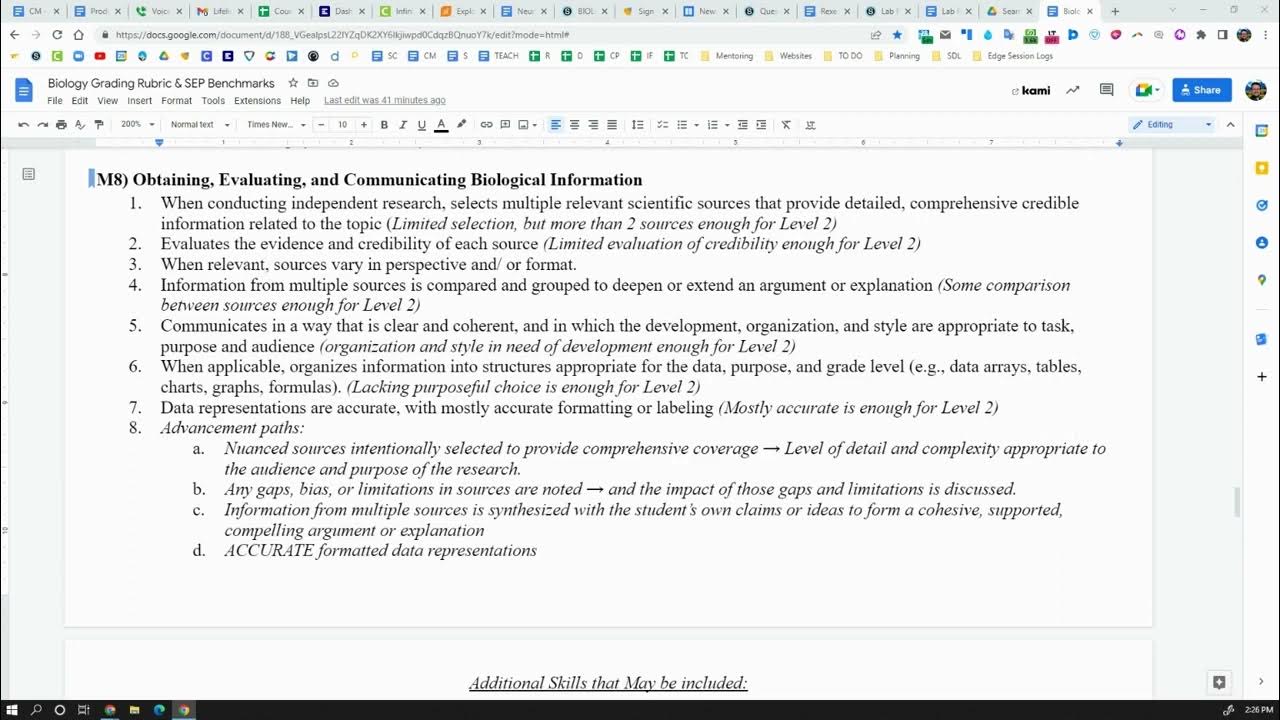 Biology sep benchmarks m8 obtaining evaluating and communicating
