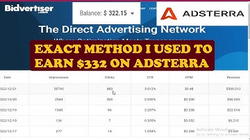 🔥The $322 Earnings Exact Method I used for doing Adsterra Arbitrage direct link with Bidvertiser