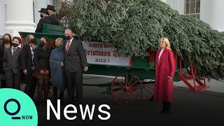 First Lady Jill Biden Welcomes Christmas Tree to White House