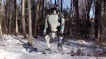 Atlas robot walking on snow
