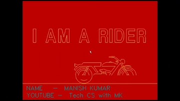 Moving bike coding using graphics in Turbo C++.