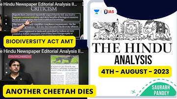The Hindu Newspaper Editorial Analysis II 4th August 2023 II  Saurabh Pandey #hindueditorials