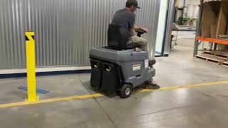 Karcher KM 85/50 R ride-on sweeper by Karcher Professional Cleaning Solutions in Action! 1,695 views 8 months ago 1 minute, 8 seconds