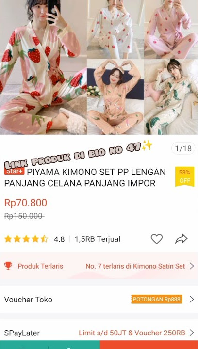 Rekomendasi Piyama Import Ala Korea Cek✅✨ #shorts
