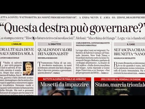 Prime pagine dei giornali di oggi 25 luglio 2022. Rassegna stampa. Quotidiani nazionali italiani