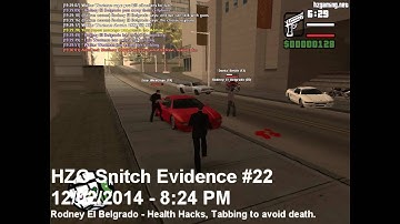 [HZG Snitch #22] Rodney El Belgrado - Health Hacking (?) , Tabbing to avoid Death.