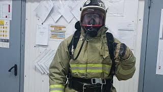 Надевание боевой одежды пожарного с  включением в дыхательный аппарат со сжатым воздухом, в минуту..