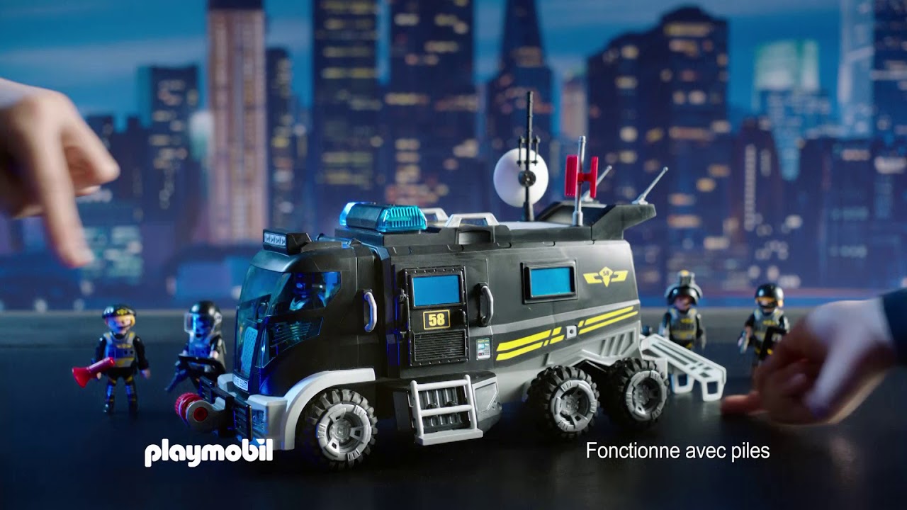 PLAYMOBIL 9360 - City Action - Camion des policiers d'élite sirène pas cher  