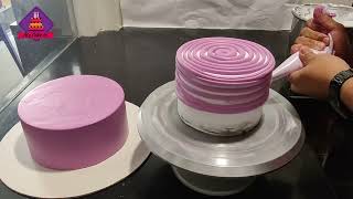 redvelvet two layer cake design/1st birthday cake design/table set cake/yummy food & design/mycakein