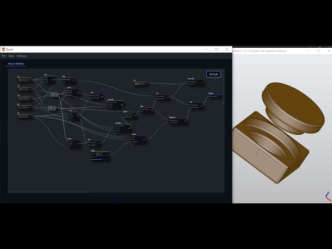 Algorithmic modeling with Ryven and pythonocc, node visual programming in Python