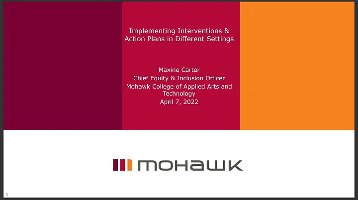Maxine Carter: Implementing Interventions & Action...