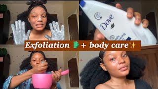 How to exfoliate the face with 🧤 | tips on  how to prevent dry skin(face and body)