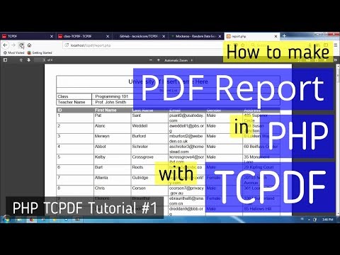 Make PDF report in PHP with TCPDF | TCPDF Tutorial #1